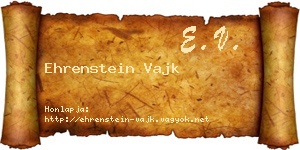 Ehrenstein Vajk névjegykártya